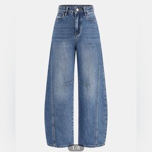 Commense Wide-Leg Flared Blue Jeans